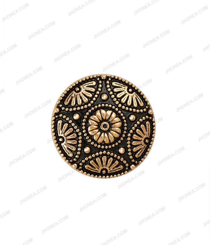 Antique Gold Intricate Floral Design Ethnic Buttons