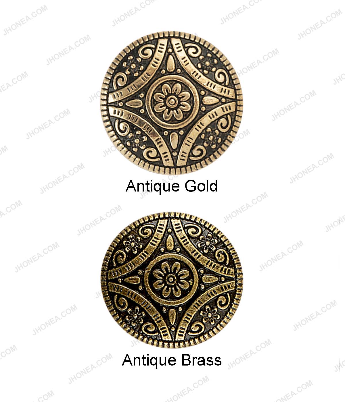Antique Brass & Antique Gold Intricate Design Shank Buttons