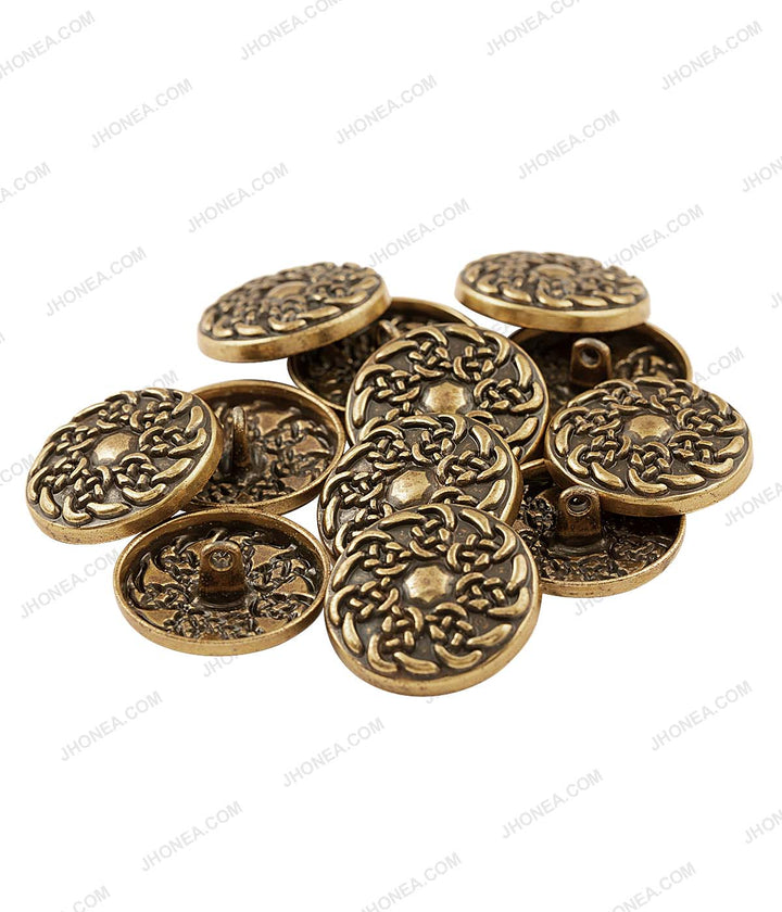 Antique Gold Celtic Pattern Metal Buttons for Men