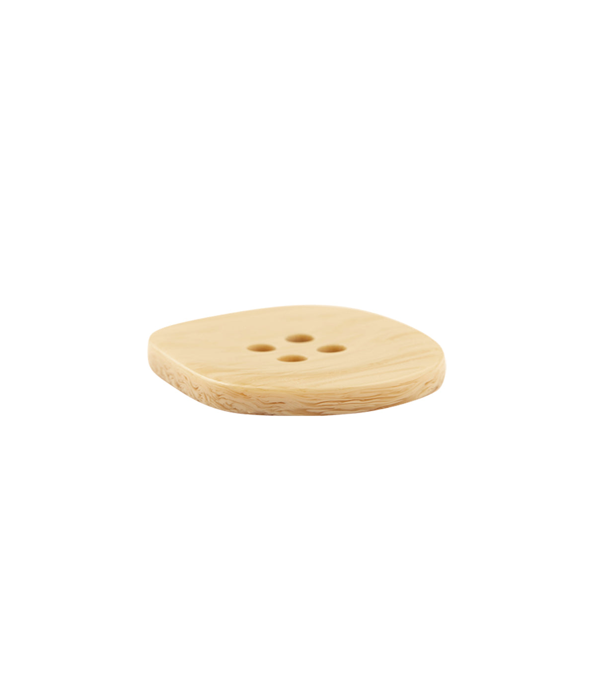 Uneven Shape Fawn Color 4-Hole Decorative Poly Button
