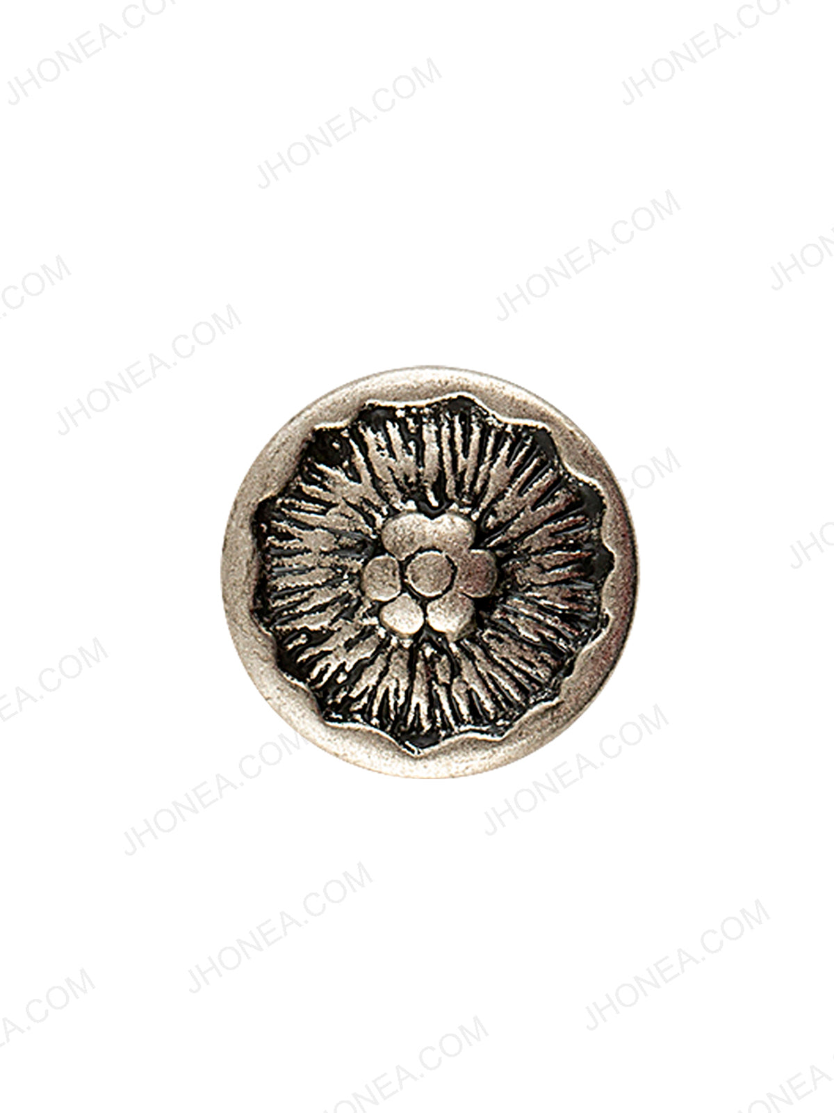 Floral Design Antique Silver Coat Button