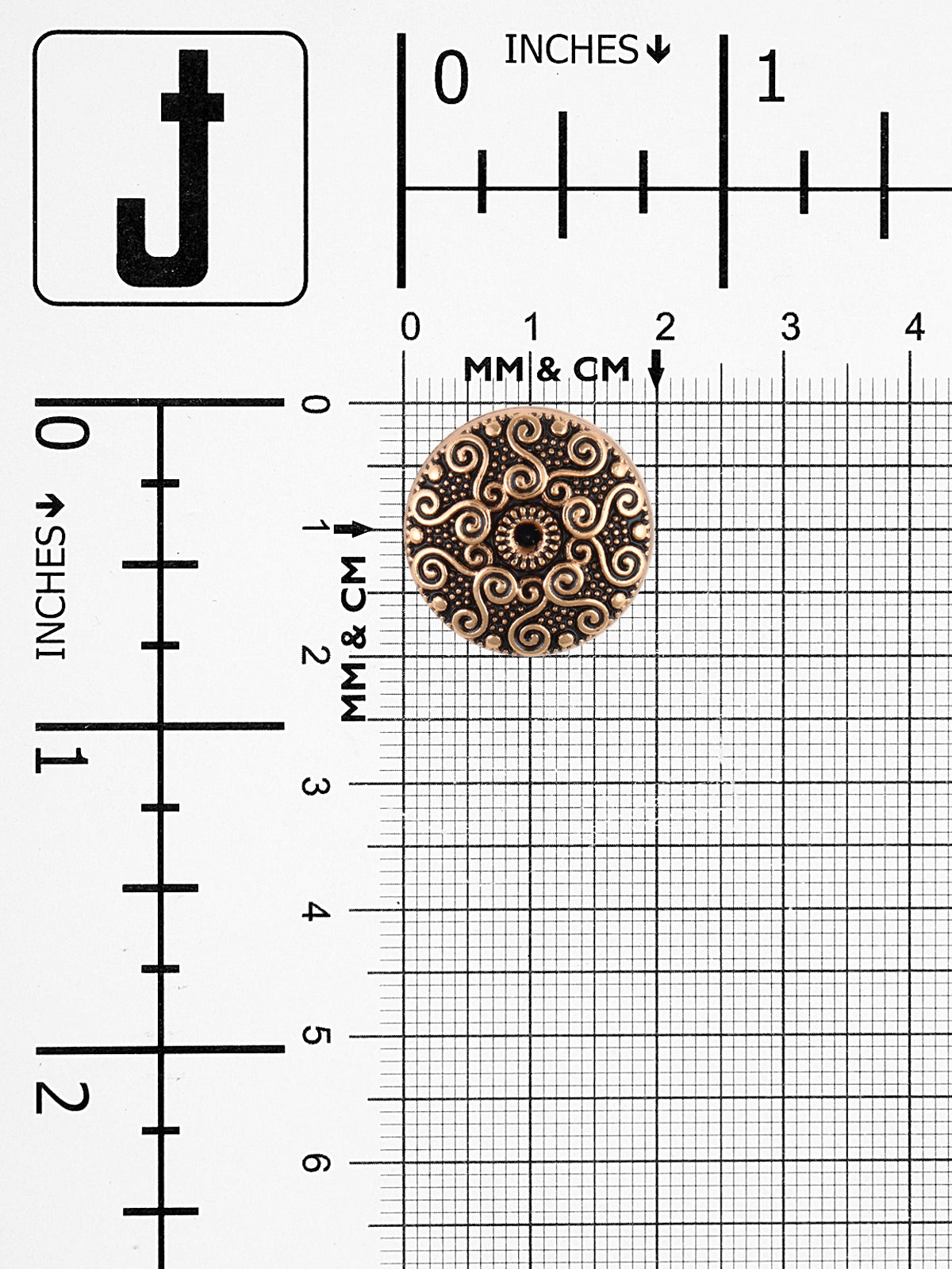 Intricate Design Antique Gold Ethnic Button