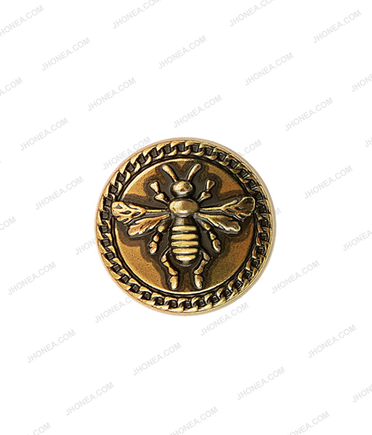 20mm (32L) Antique Bronze Honeybee Design Metal Buttons