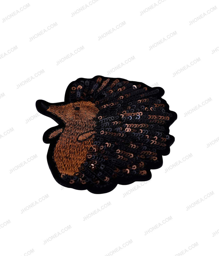 Decorative Hedgehog Porcupine Animal Sequins Patch