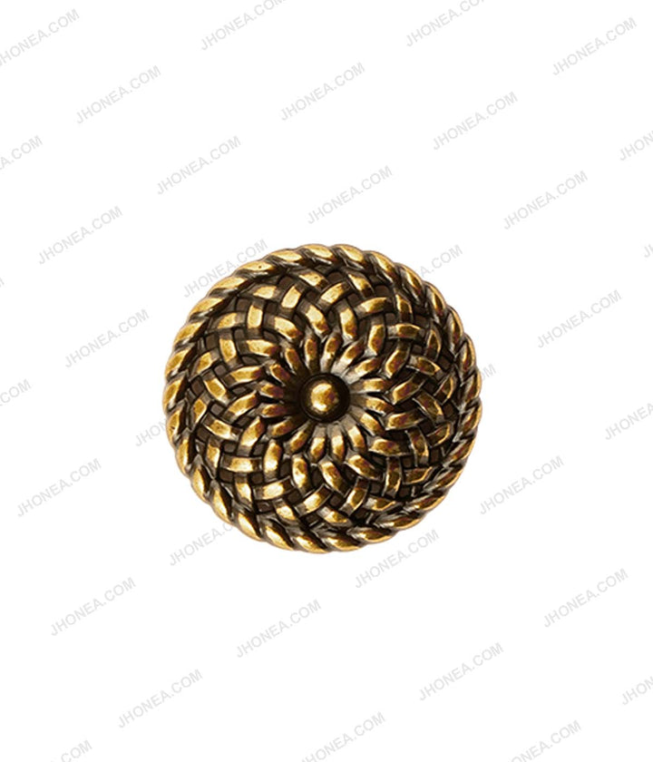 Traditional Mandala Design Antique Gold Metal Buttons