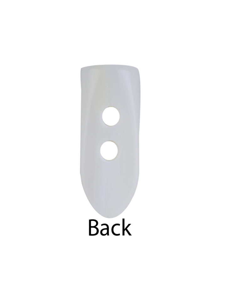 Fashion Imitation Horn 2-Hole White Colour Flat Back Toggle Button