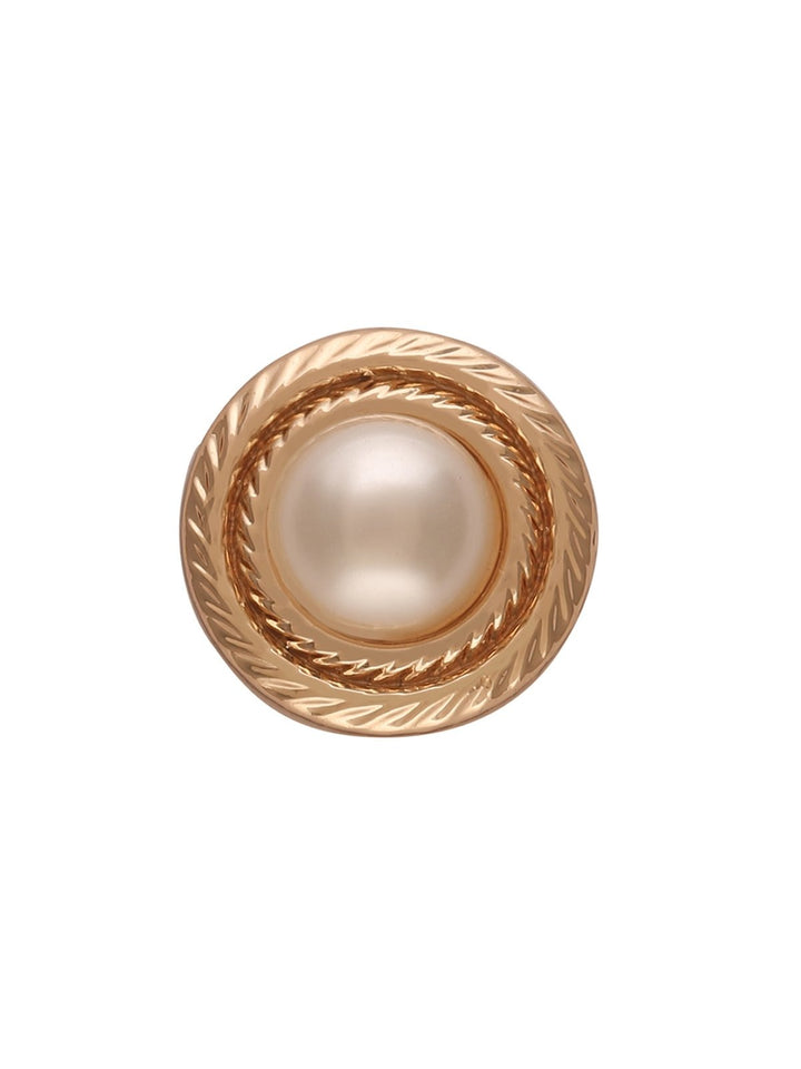 Round Shape Pearl Metal Button with Downhole Loop