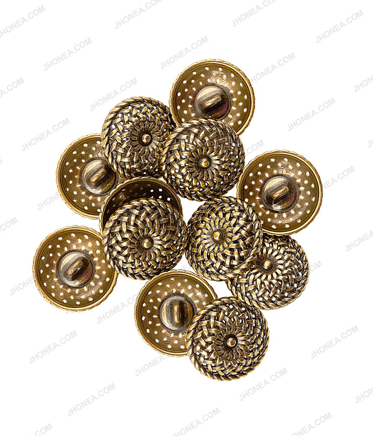 Traditional Mandala Design Antique Gold Metal Buttons