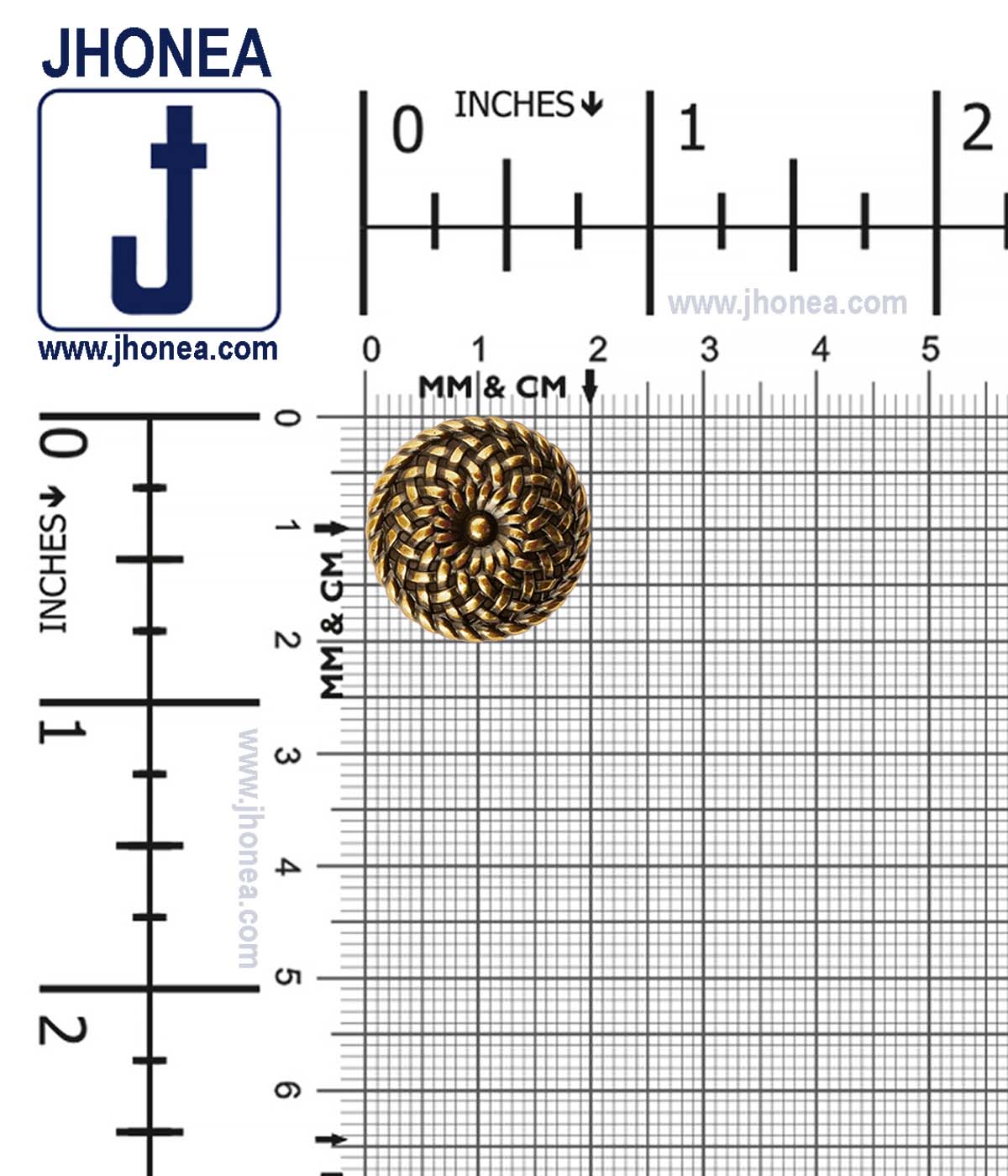 Traditional Mandala Design Antique Gold Metal Buttons
