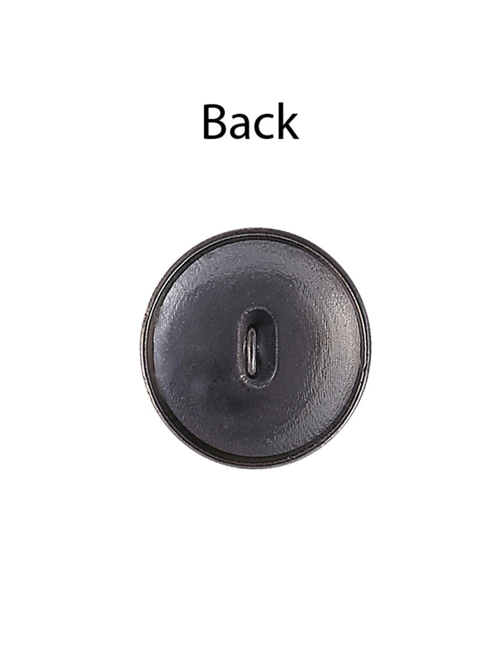 Western Style Round Shape Gunmetal Tone Metal Button