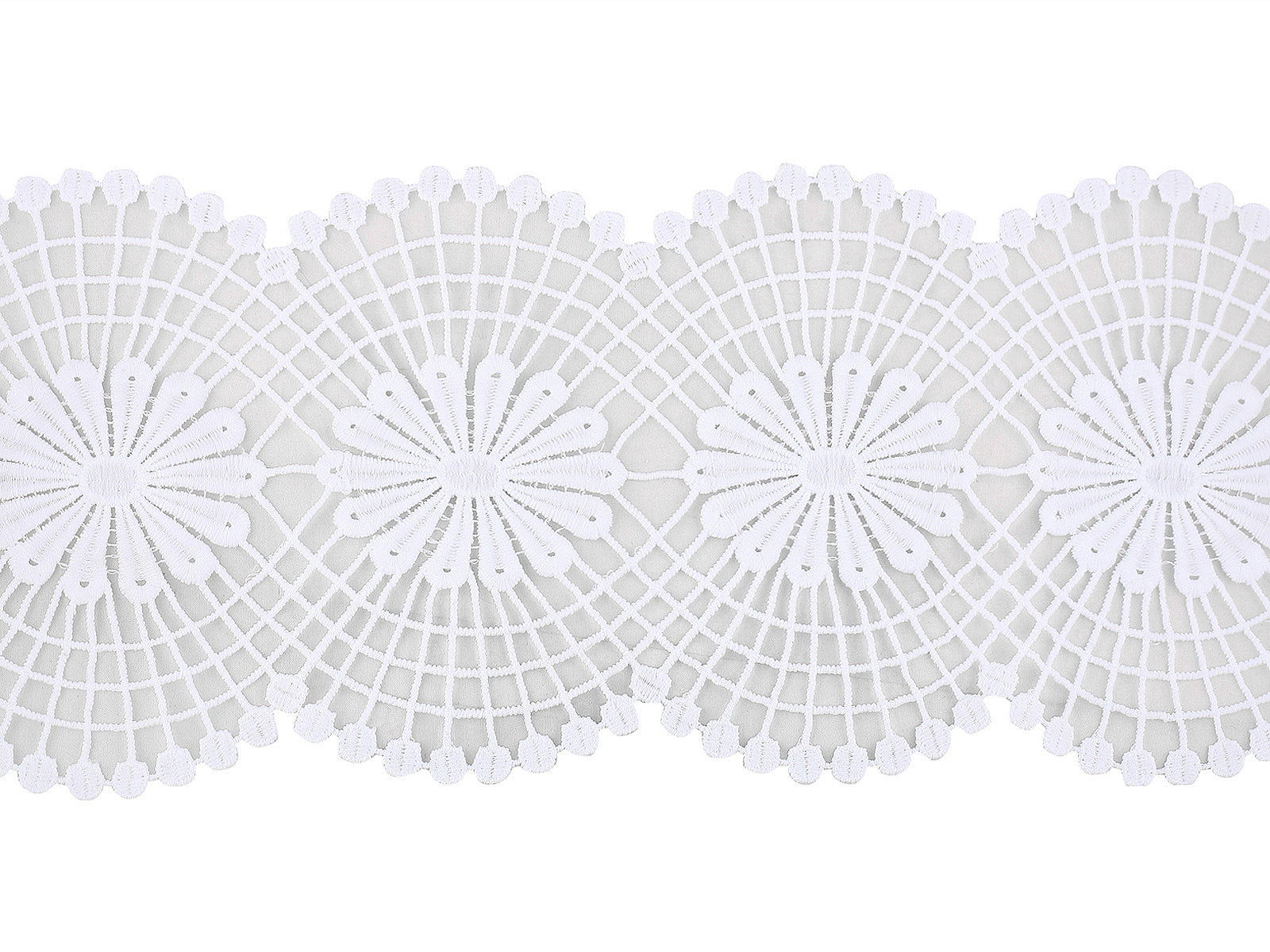 Decorative Broad White Guipure Lace Trim