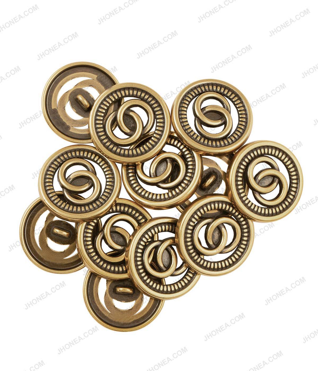 Antique Gold Infinity Design Metal Buttons for Men