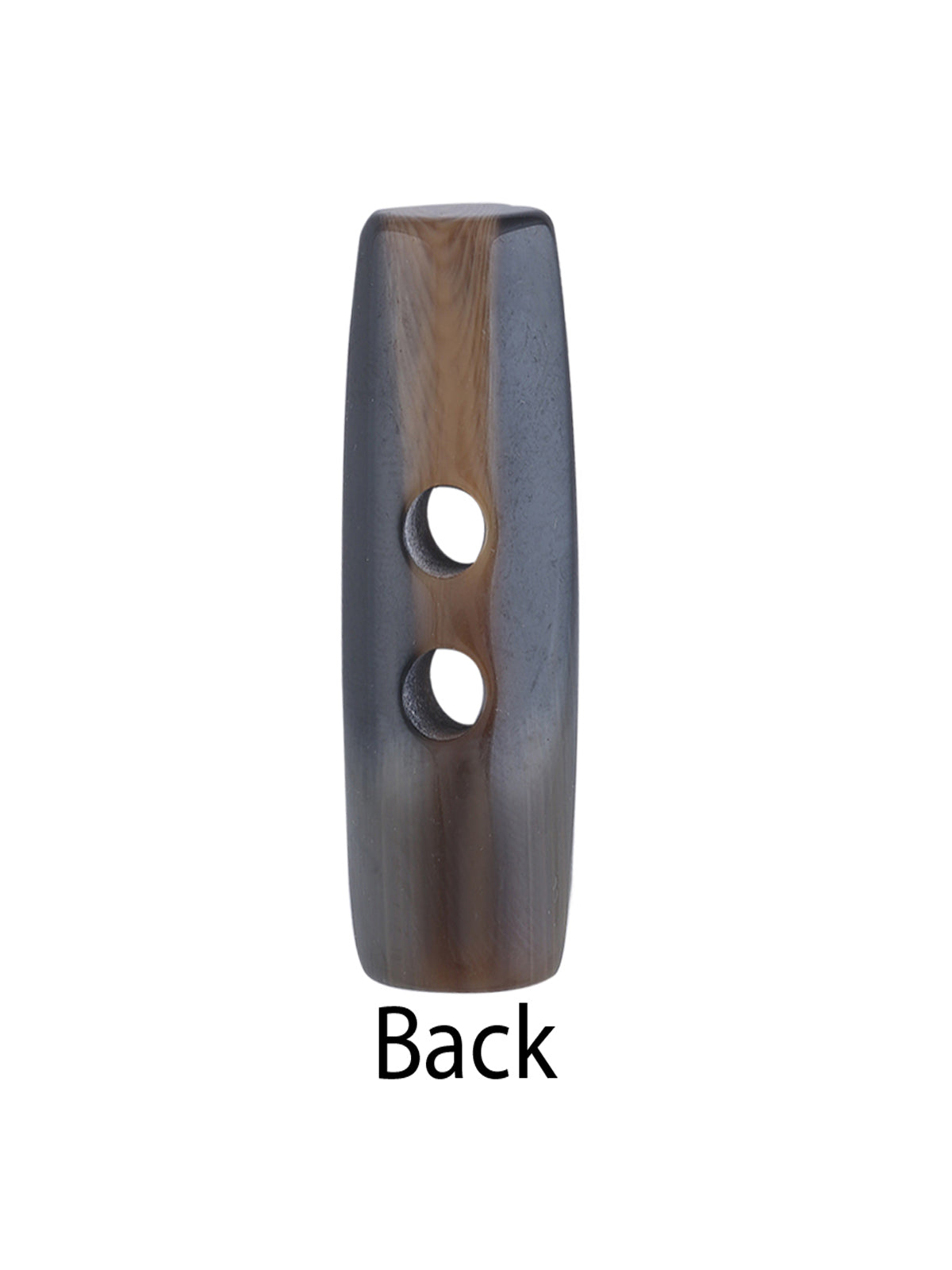Imitation Horn 2-Hole Dark Brown Shaded Toggle Button