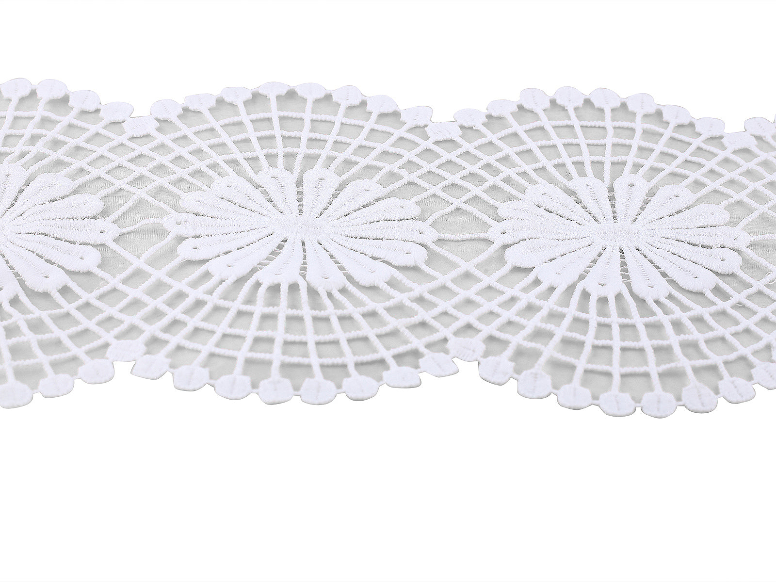 Decorative Broad White Guipure Lace Trim