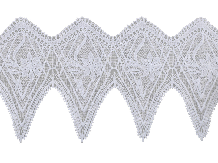 Beautiful Embroidered Broad White Guipure Lace Trim