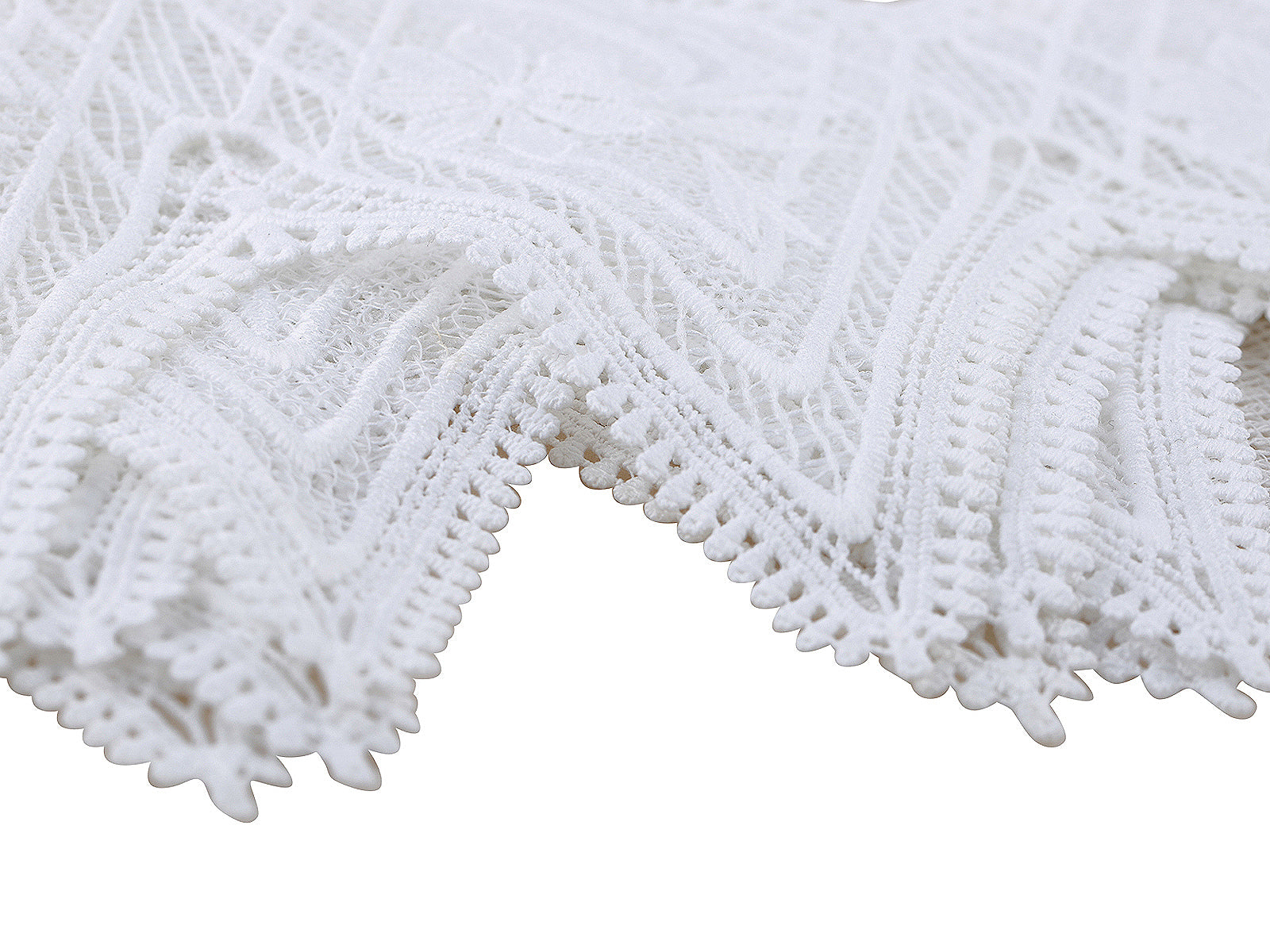 Beautiful Embroidered Broad White Guipure Lace Trim