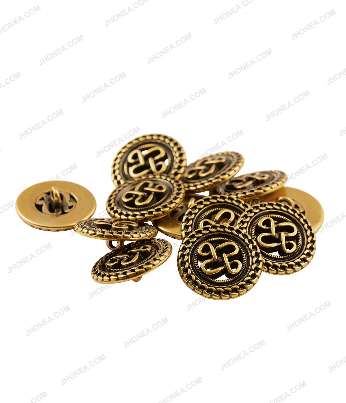 Antique Gold Celtic Design Chain Rim Border Metal Buttons