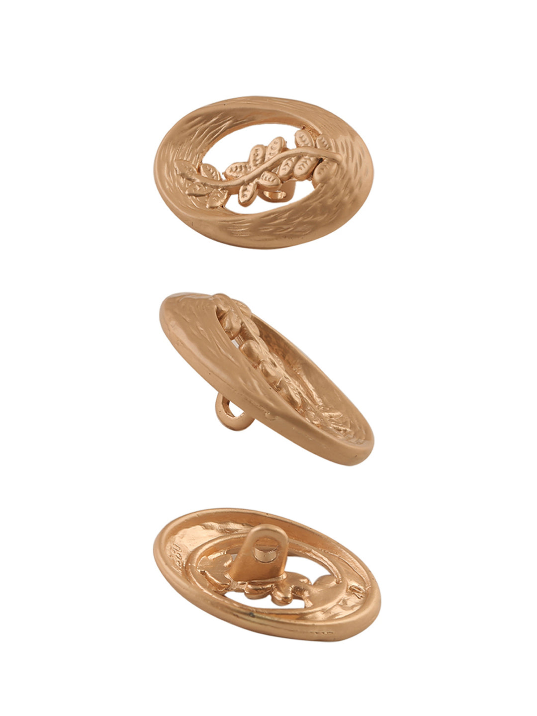 Beautiful Oval Shape Matte Gold Decorative Metal Button
