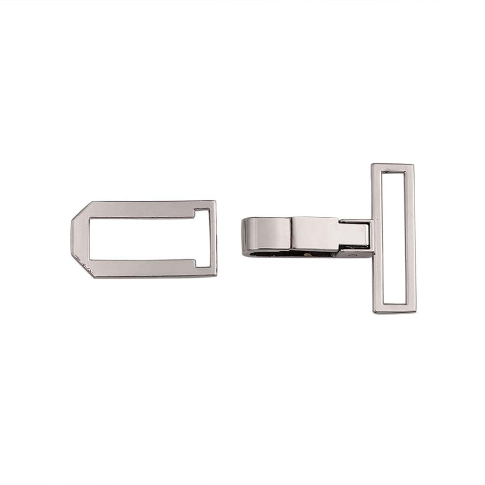 Designer Hook & Clasp Design Shiny Chrome Silver Buckle