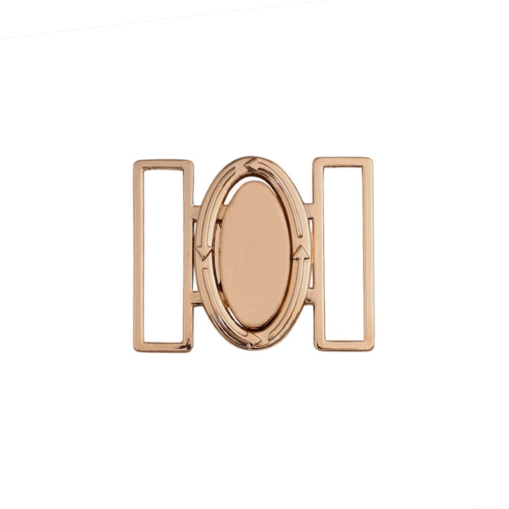 Shiny Gold Color Oval Frame Style Clasp 2 Part Designer Belt Buckle
