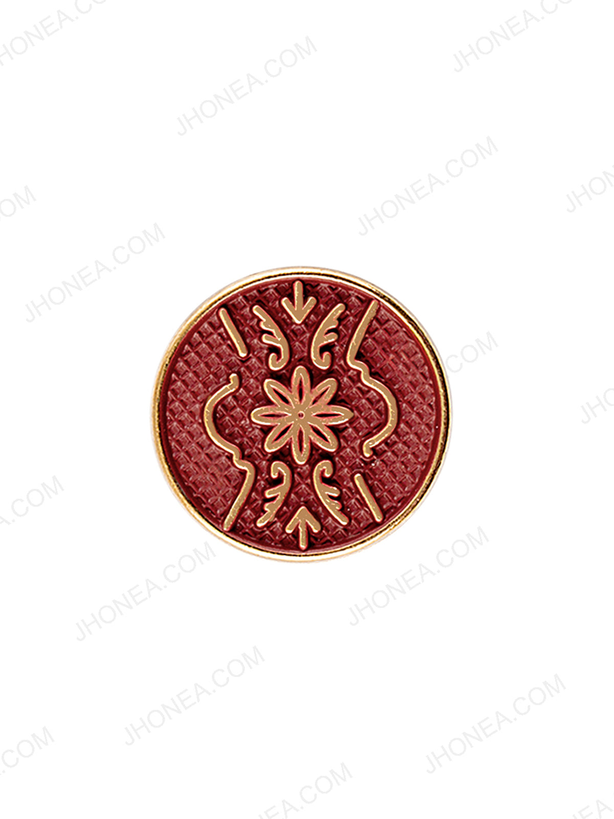 Golden with Maroon Matte Gold Engraved Design Coat Button