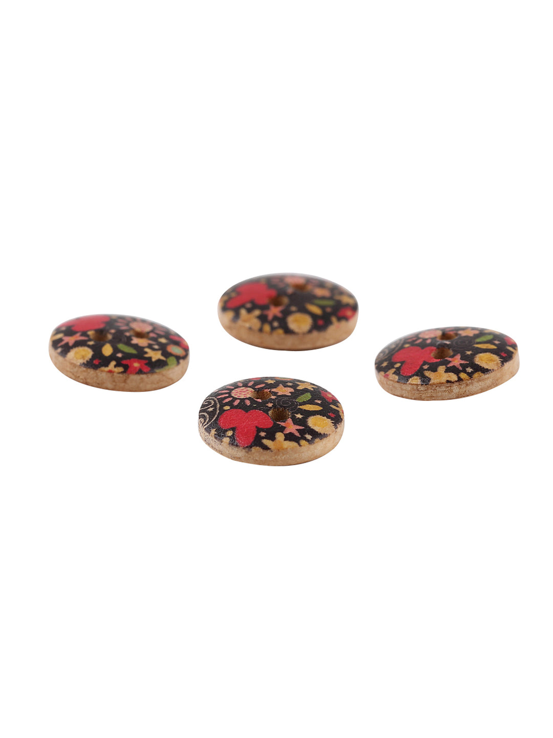 Beautiful Multicolour Print Wooden Buttons