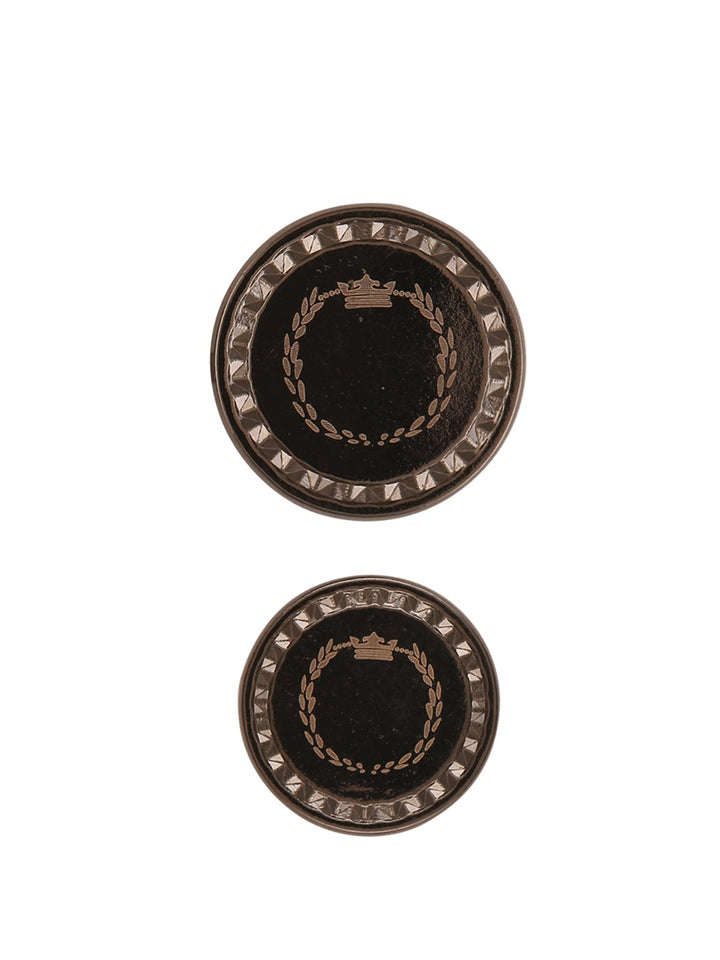 Shiny Gunmetal Classic Round Shape Flat Surface Coat Button