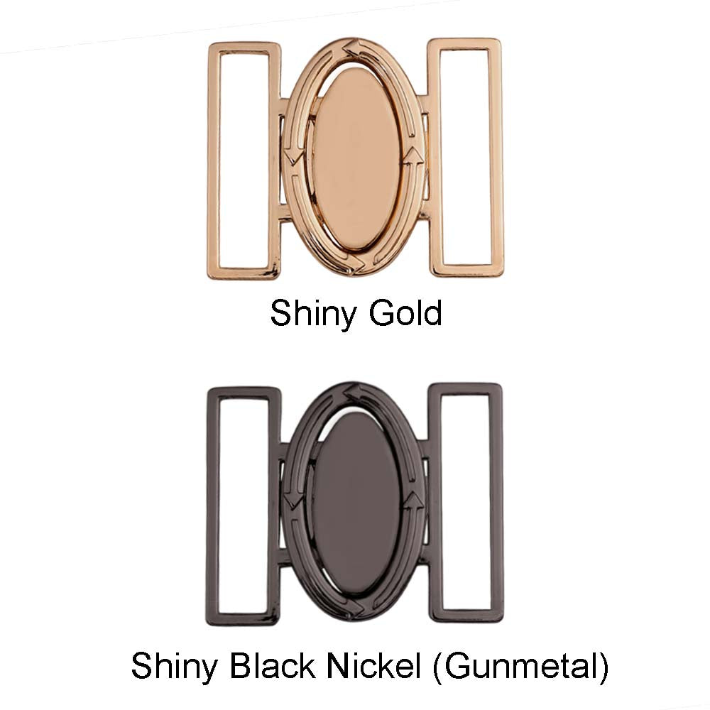 Shiny Oval Frame Style Clasp 2 Part Designer Belt Buckle