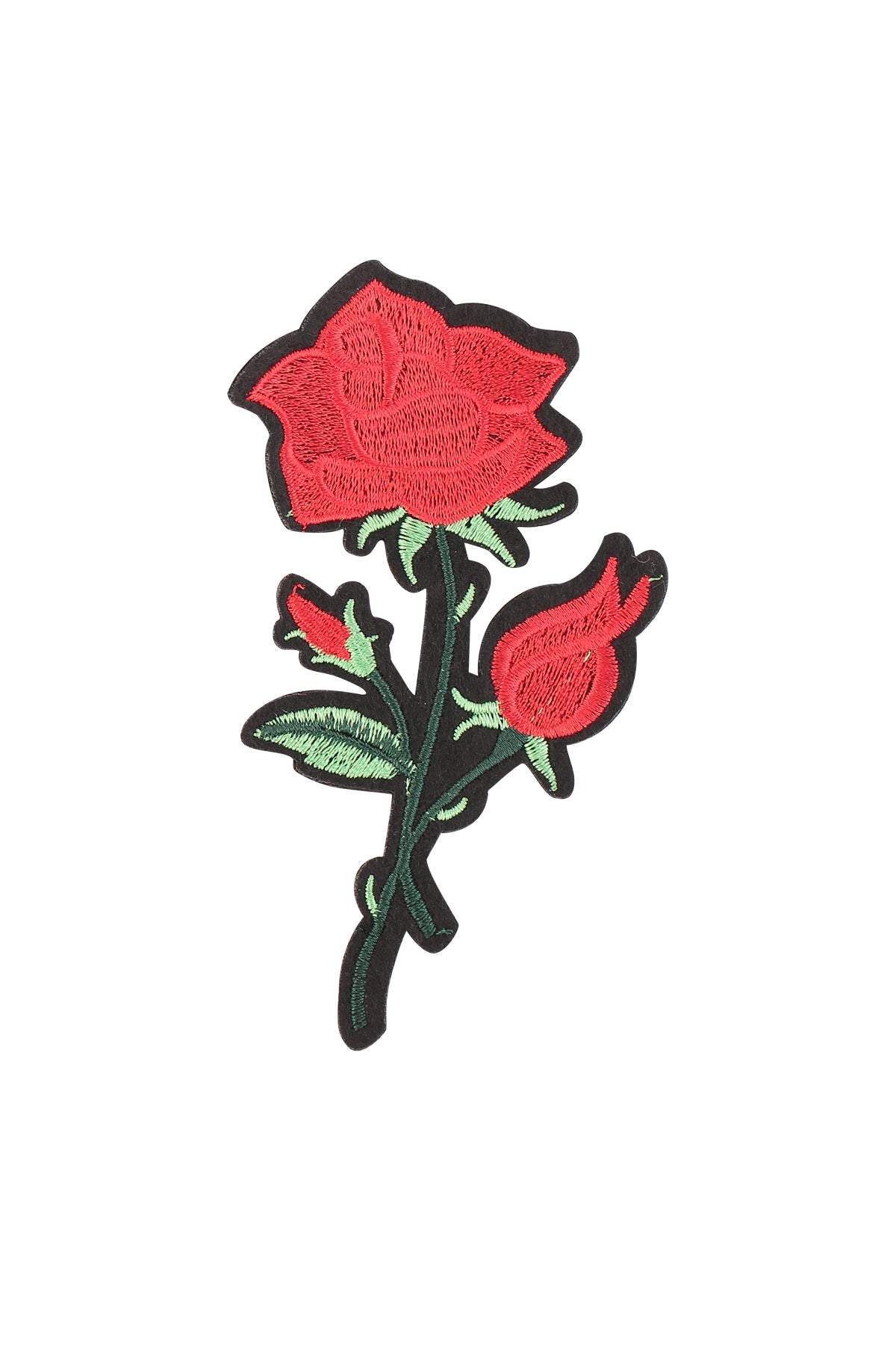 Red Rose Sew on Embroidery Patch