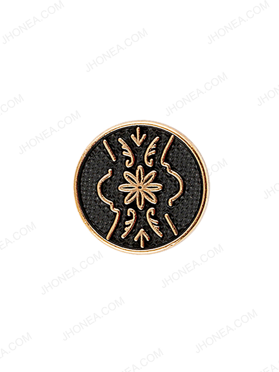 Golden with Black Matte Gold Engraved Design Coat Button
