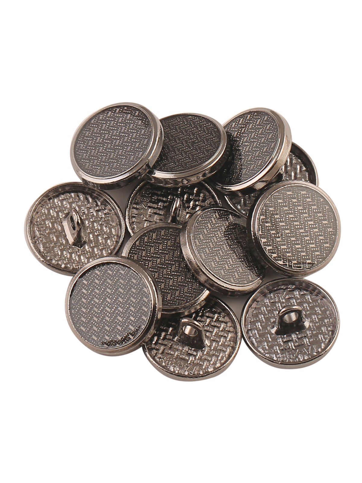 Shiny Gunmetal Round Shape Flat Lamination Metal Button