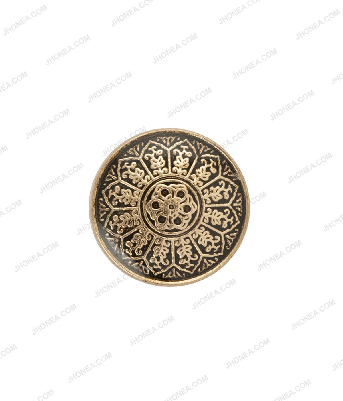 Shiny Antique Gold Intricate Design Lamination Metal Buttons