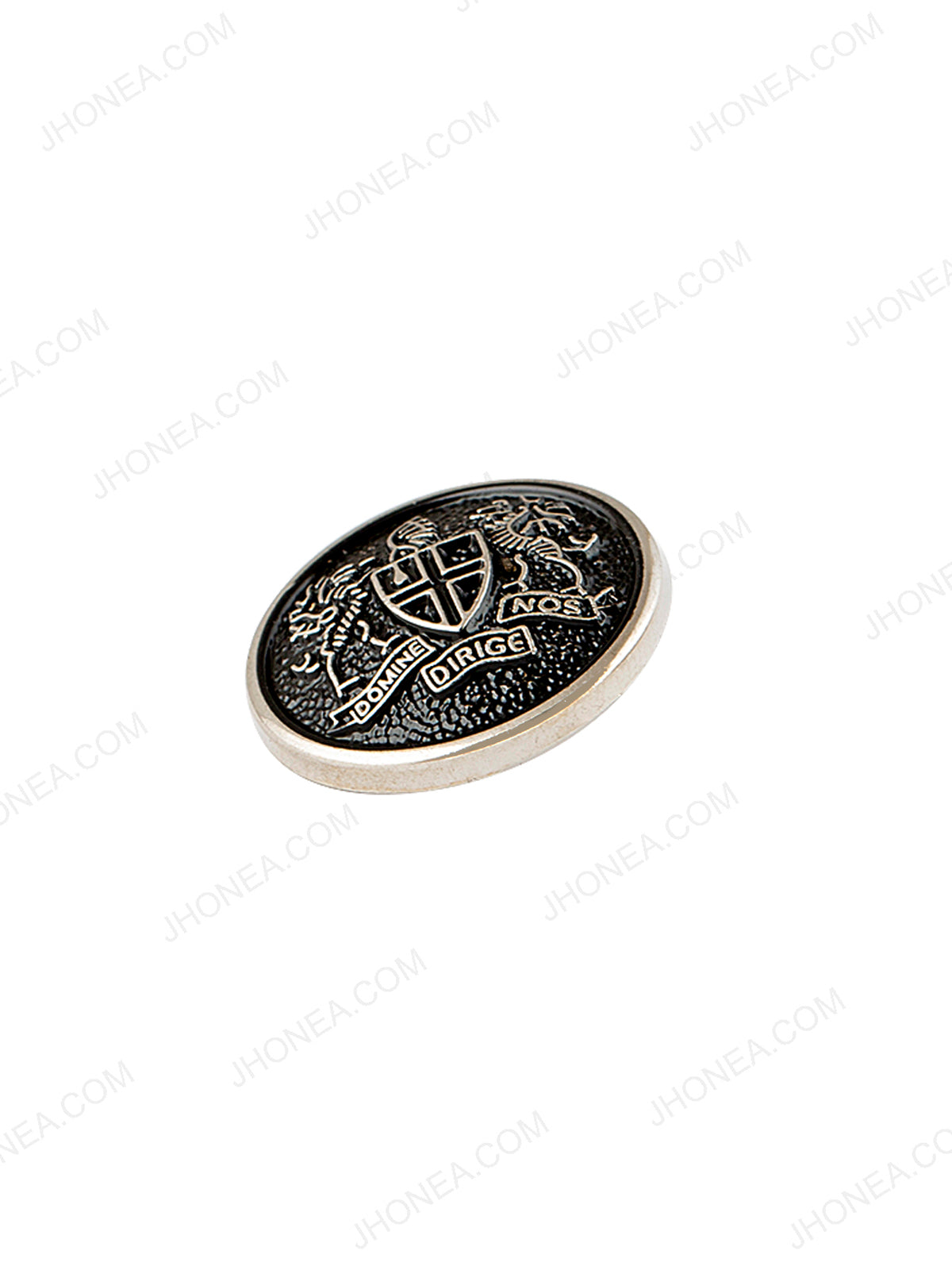 Black & Silver Designer Round Engraved Coat Button