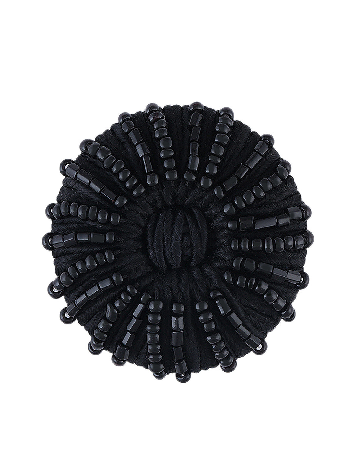Handmade Big Black Cord Beaded Button