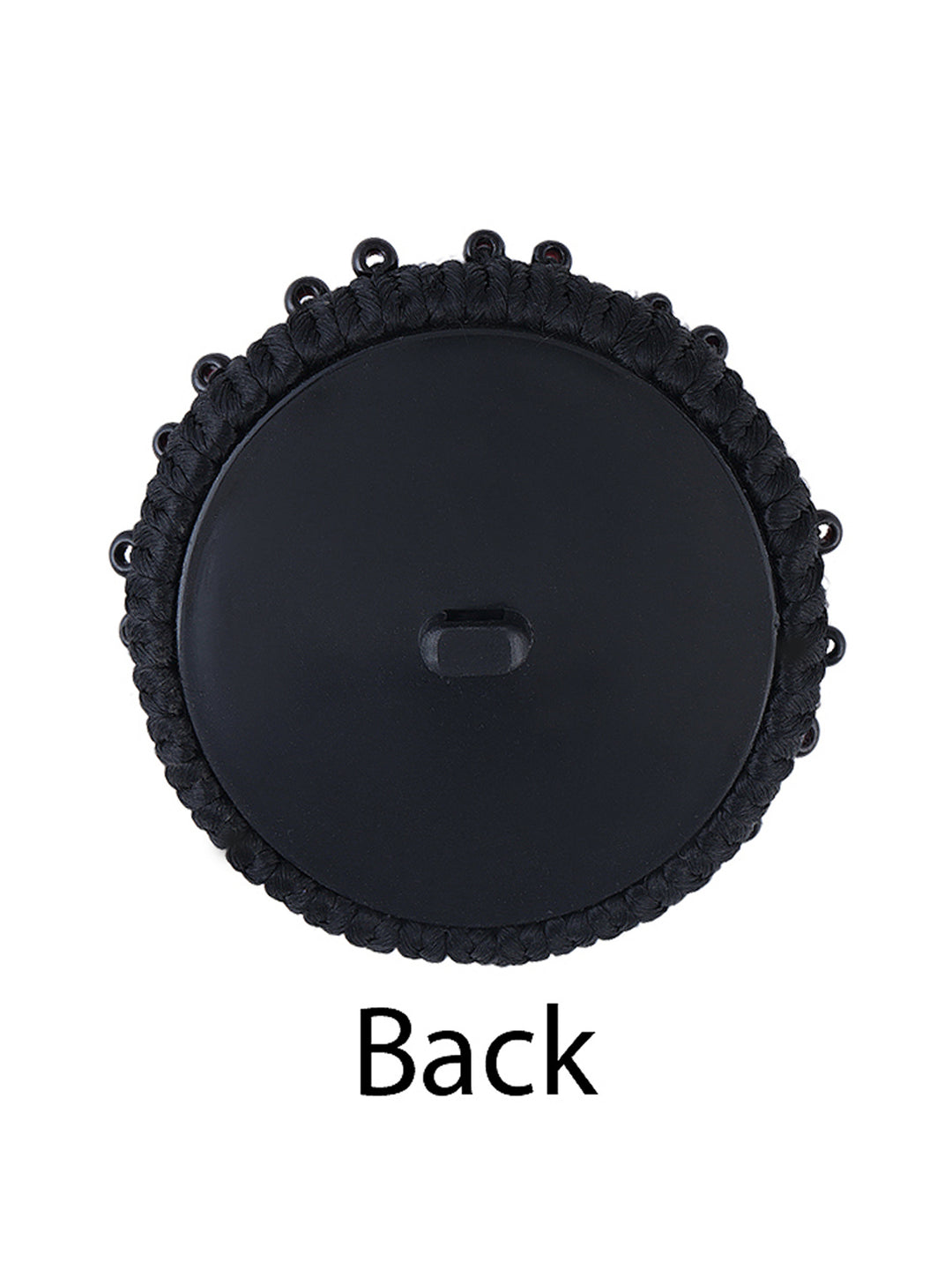 Handmade Big Black Cord Beaded Button