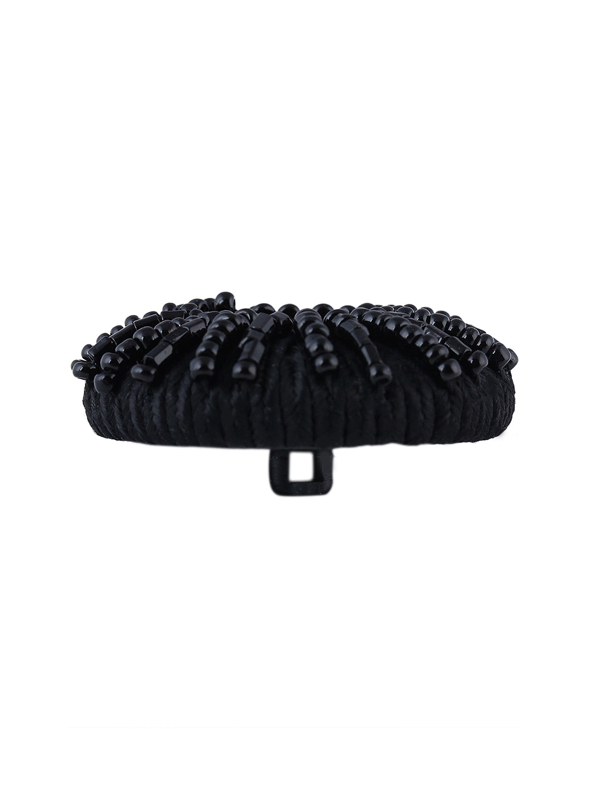 Handmade Big Black Cord Beaded Button