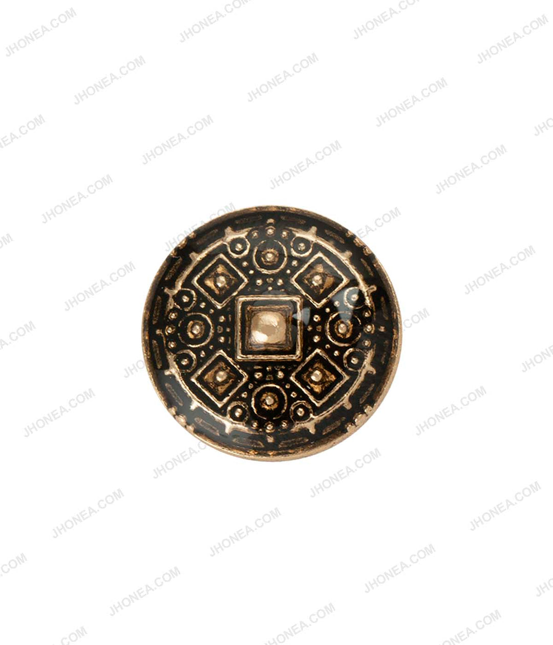 Antique Gold Geometric Dotted Design Lamination Metal Buttons