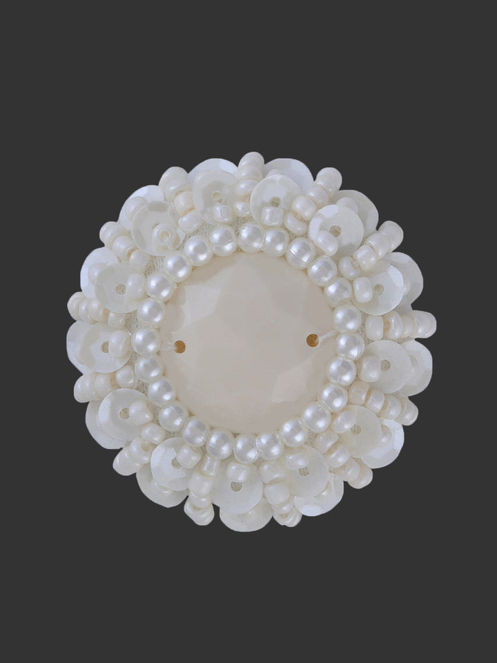 Handmade Big White Decorative Shank Button