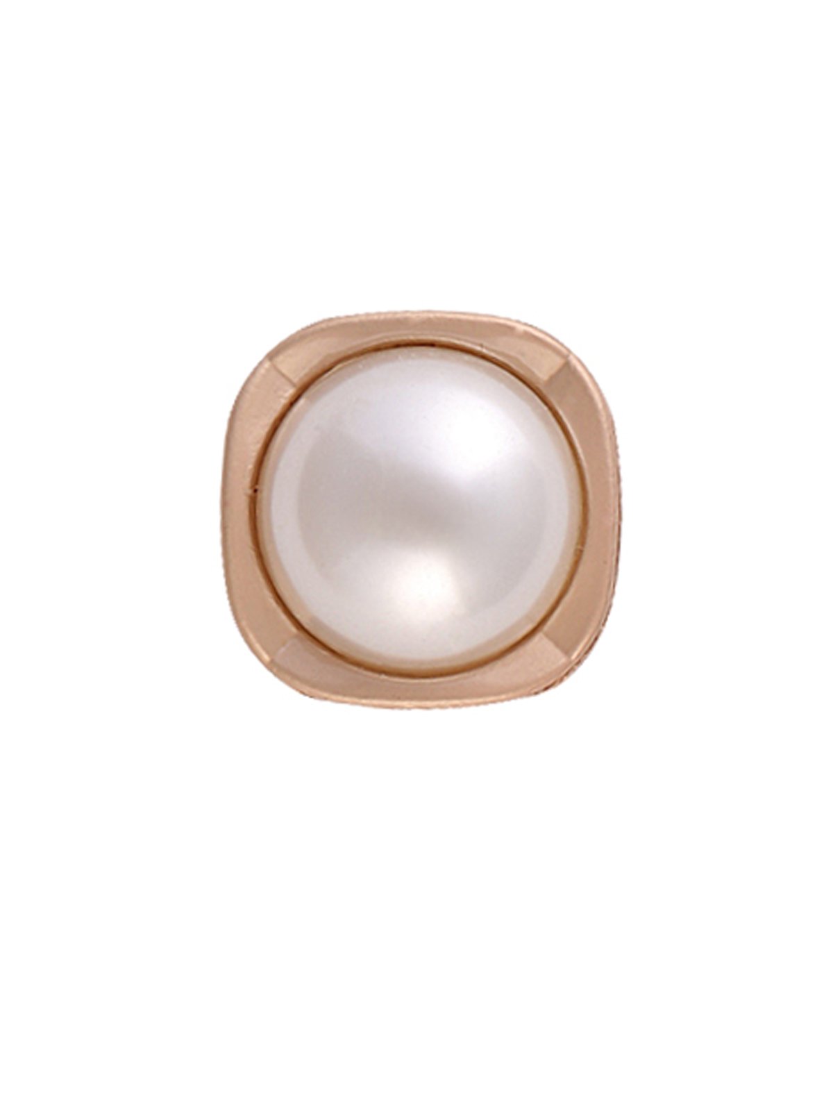 Square Shape Rounded Corners Matte Gold Pearl Metal Button