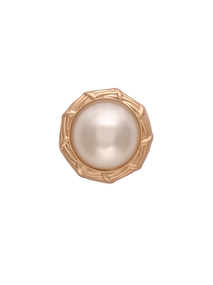 Super Classy Round Shape Matte Gold Colour Pearl Buttons