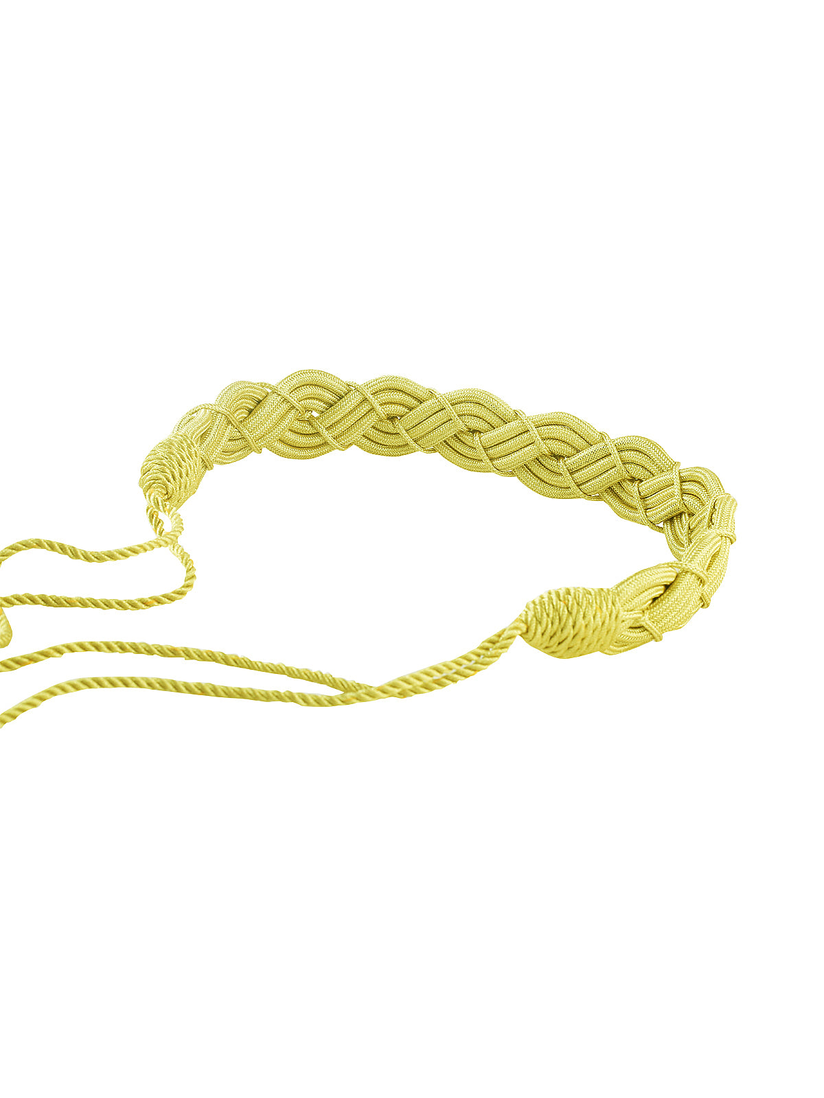 Golden Metallic Roman Design Braided Rope Tassel Belt