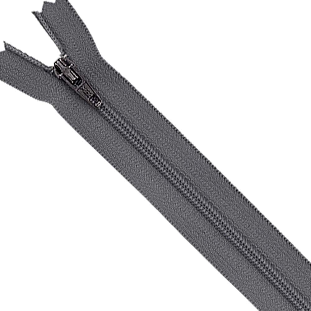 YKK- #3 Nylon Coil 8inch Dark Grey Colour Closed-End YKK Zipper