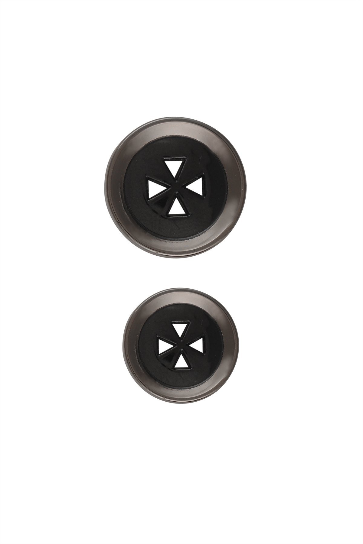 Round Shape 4-Hole Black Cutwork Design ABS Button
