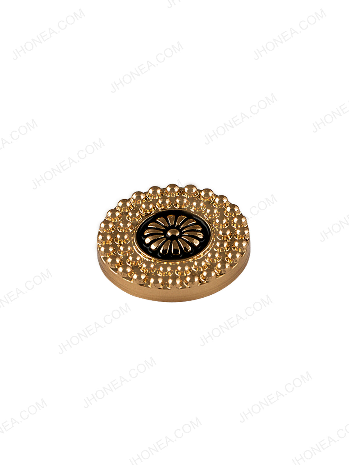 Shiny Golden Dotted Border Design Ethnic Button