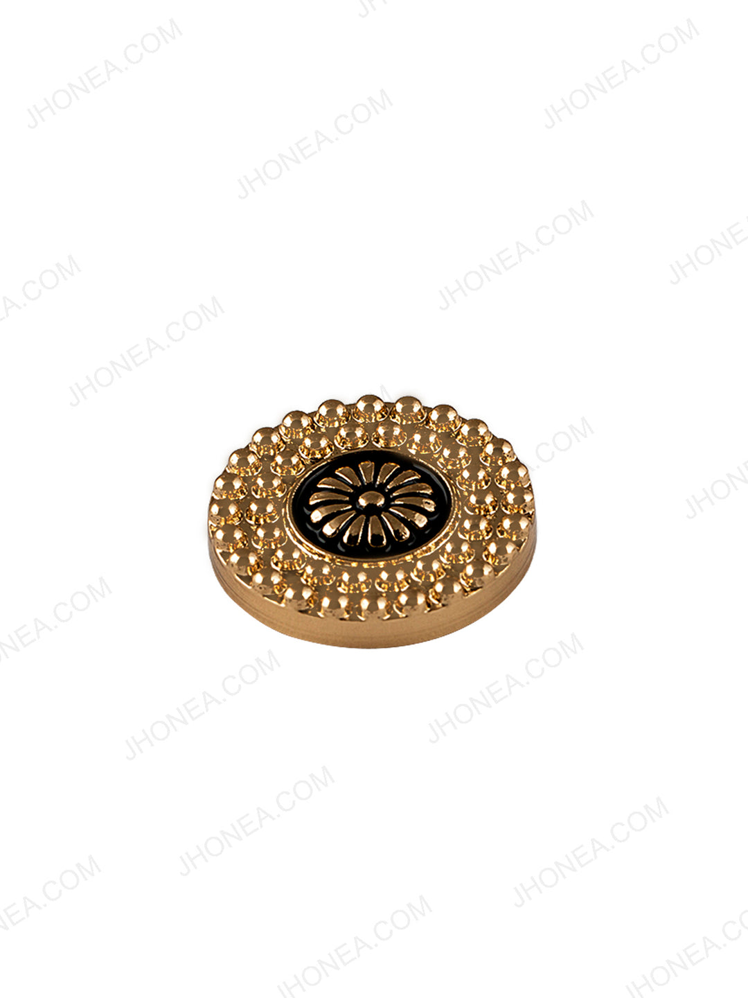 Shiny Golden Dotted Border Design Ethnic Button