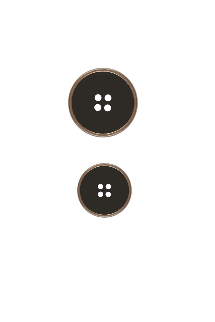 4-Hole Black with Gunmetal Round Shape ABS Button