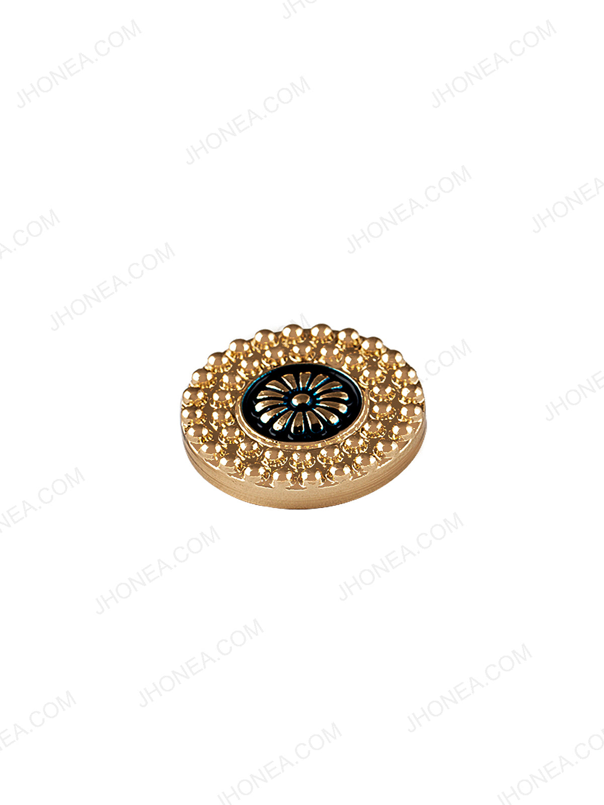 Shiny Golden Dotted Border Design Ethnic Button