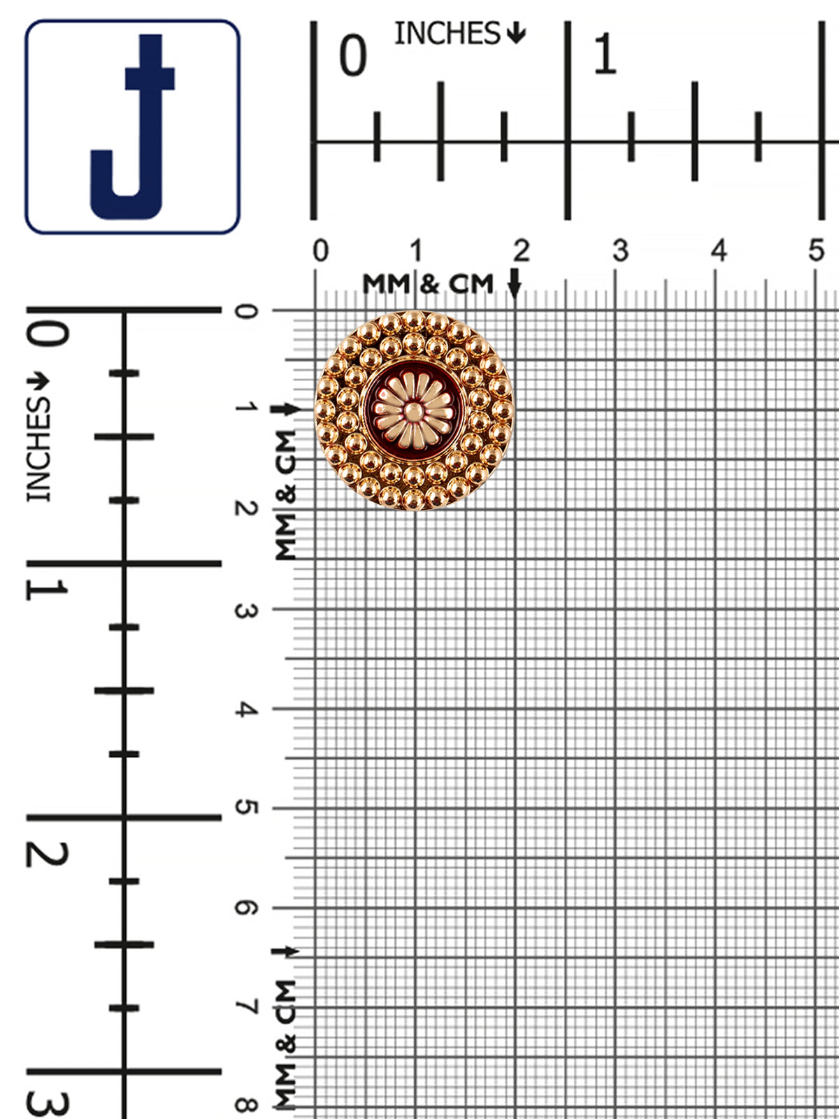 Shiny Golden Dotted Border Design Ethnic Button