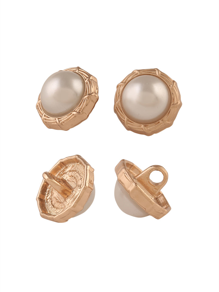 Super Classy Round Shape Golden/Shiny Silver/Matte Gold Colour Pearl Buttons