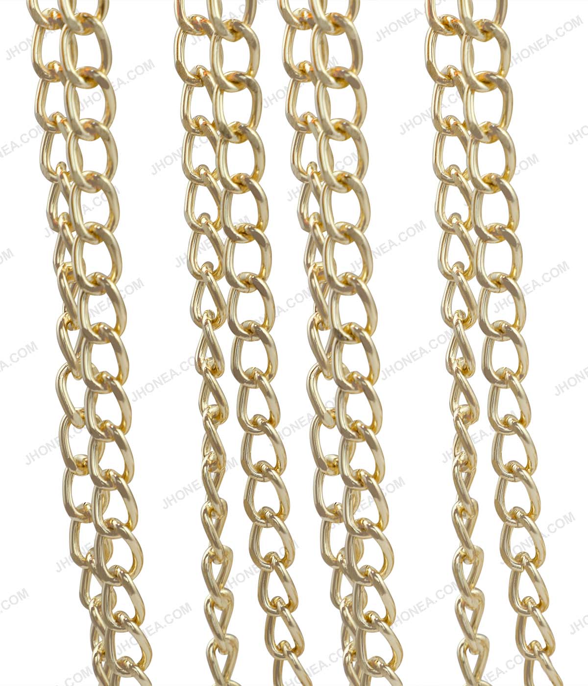 Shiny Gold Fashion Metal Curved Curb Link Chain